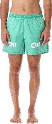 Logo Printed Swim Shorts-AL