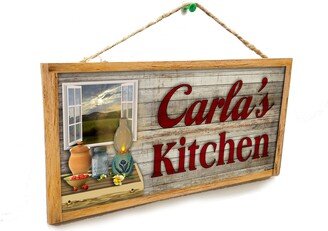 Personalized Your Name's Kitchen Country Window Oil Lamp 5 X 10 Sign Plaque Customized Custom