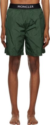 Green Three-Pocket Swim Shorts