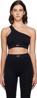 Black Off Stamp Sport Bra