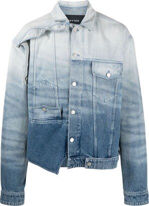 Whiskering-Effect Denim Jacket