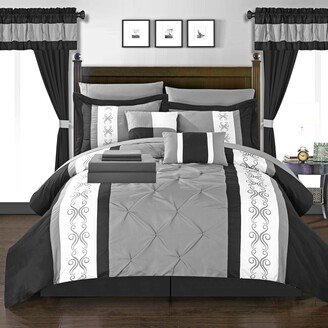 Kaia 20 Piece Pinch Pleat Pintuck Bed in a Bag Comforter Set