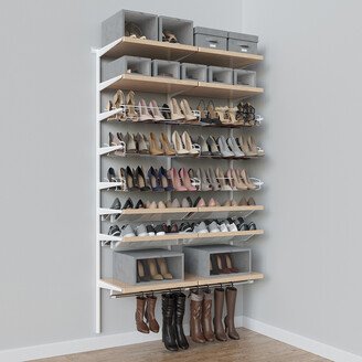 Elfa Decor 4' Shoe Wall White & Birch