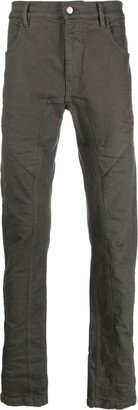 Panelled Twill Slim-Cut Trousers