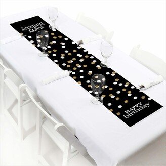 Big Dot Of Happiness Adult Happy Birthday - Gold - Petite Party Paper Table Runner - 12 x 60 inches