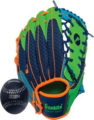 9.5 Teeball Meshtek Glove Ball Set - Right Handed - Navy/Lime/Orange