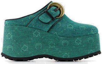 Regenerated Platform Denim Monogram Clogs-AA