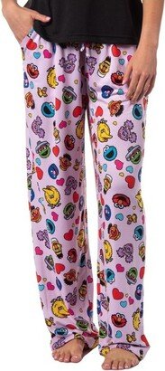 Sesame Street Women's Character Heart Heads Elmo Sleep Pajama Pants (X-Small) Pink