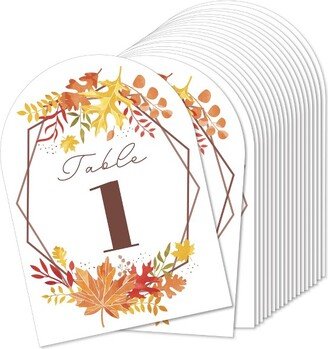 Big Dot of Happiness Fall Foliage Bride - Autumn Leaves Bridal Shower and Wedding Party Double-Sided 5 x 7 inches Cards - Table Numbers - 1-20