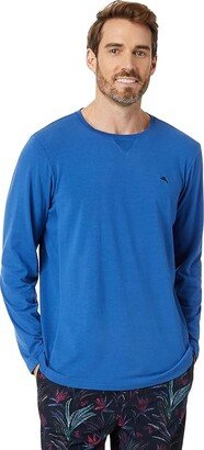 Knit Long Sleeve Top (Blue) Men's Pajama