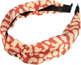 Unique Bargains Women's Leopard Pattern Knotted Headband 1 Pc Red