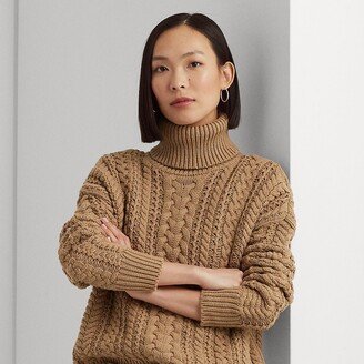 Ralph Lauren Cable-Knit Cotton-Blend Turtleneck