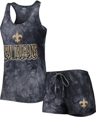 Women's Concepts Sport Charcoal New Orleans Saints Billboard Scoop Neck Racerback Tank Top and Shorts Sleep Set