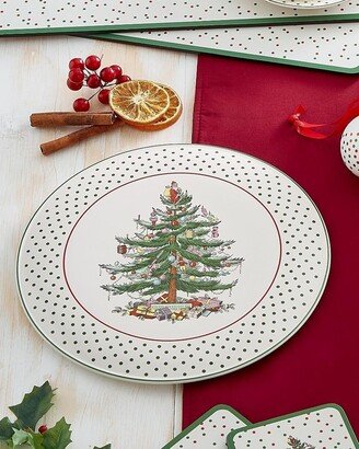 Polka-Dot Christmas Cake Plate