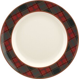 Set Of 4 Christmas Tree Tartan Dinner Plates-AA