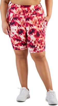 Id Ideology Plus Size Compression High-Rise Bike Shorts, Created for Macy's