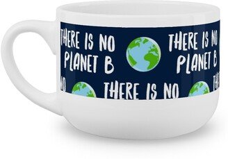 Mugs: There Is No Planet B - Earth Navy Latte Mug, White, 25Oz, Green