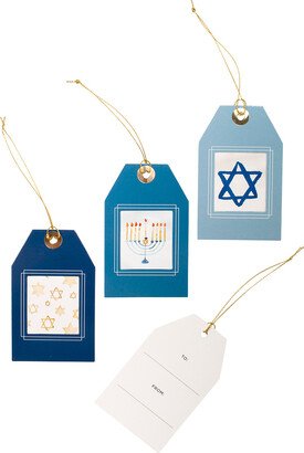 Tags Stars and Menorah Blue/Gold Set of 16