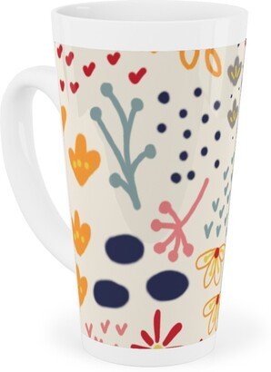 Mugs: Summer Floral - Light Tall Latte Mug, 17Oz, Multicolor