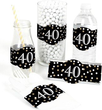 Big Dot Of Happiness Adult 40th Birthday - Gold - Party Supplies Diy Wrapper Favors & Decor - 15 Ct