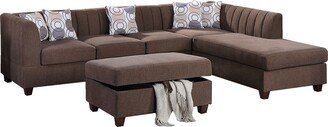 3 Piece Sectional Sofa with Accent Pillows