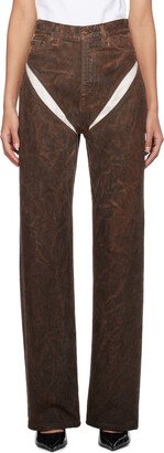 SSENSE XX Brown Cut-Out Jeans