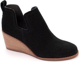 Kallie Womens Suede Ankle Wedge Boots