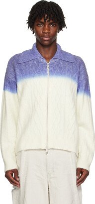 Blue & Off-White Gradient Cardigan