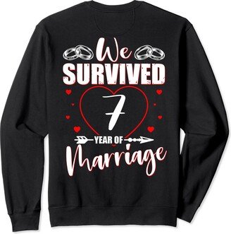 We Survived 7 Years of Marriage Couple 7th Anniversary Sweatshirt