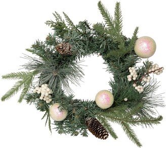 Northlight 16 Pre-Lit Decorated Mixed Pine and White Berries Artificial Christmas Wreath