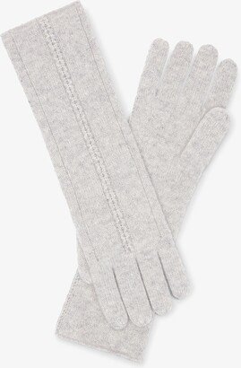 Circle Cable Gloves - Cashmere - Heather Gray