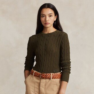 Cable-Knit Cotton-Blend Crewneck Sweater-AA