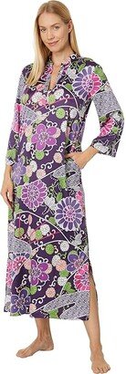 N by Natori Zuri Satin Caftan (Deep Plum) Women's Pajama