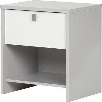 Cookie 1-Drawer Kids' Nightstand Soft Gray and Pure White