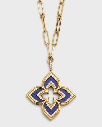 18k Yellow Gold Venetian Princess Lapis and Diamond Necklace