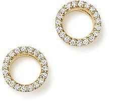 Diamond Circle Stud Earrings in 14K Yellow Gold, .20 ct. t.w. - 100% Exclusive