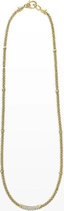 18k Caviar Gold Rope Necklace w/ Diamonds, 18