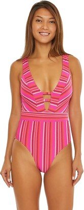 Marai Plunge One-Piece (Multi) Women's Swimsuits One Piece