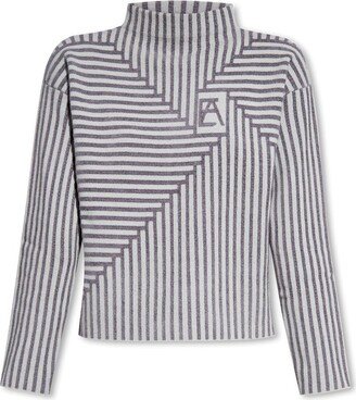 Striped Turtleneck Sweater-AA