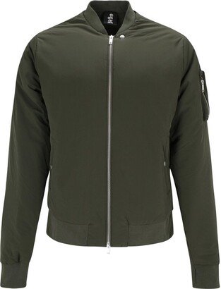 Exposed-Seam Long Sleeved Zipped Bomber Jacket