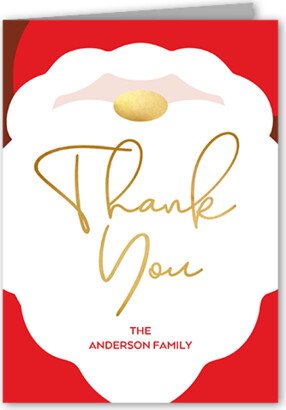 Thank You Cards: Santa Claus Festivities Thank You Card, Red, 3X5, Matte, Folded Smooth Cardstock