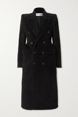 Hourglass Double-breasted Wool-blend Twill Coat - Black