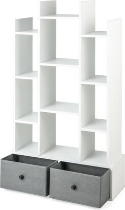 12-Tier Open-Back Freestanding Bookshelf with Drawer - 31.5