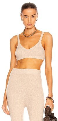 Lodi Ribbed Knit Bralette in Beige