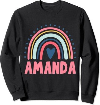 Idea Regalo Personalizzata con Nome Gifts Idea Amanda Name Custom Woman Myth Legend Pink Birthday Party Sweatshirt