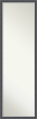 Non-Beveled Full Length On The Door Mirror - Eva Frame - Eva Black Silver Thin - Outer Size: 16 x 50 in