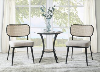 TONWIN 3 Pcs Set Table and Chairs Black Finish