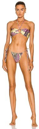 Deco Shell Strapless Bikini in Purple