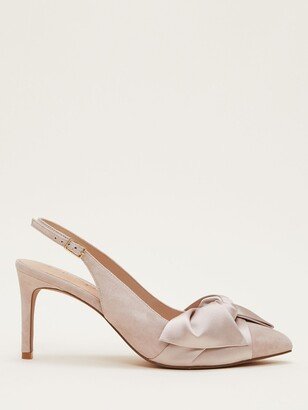 Suede Buckle Block Heel Court Shoes