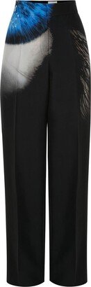 Iris print tailored trousers